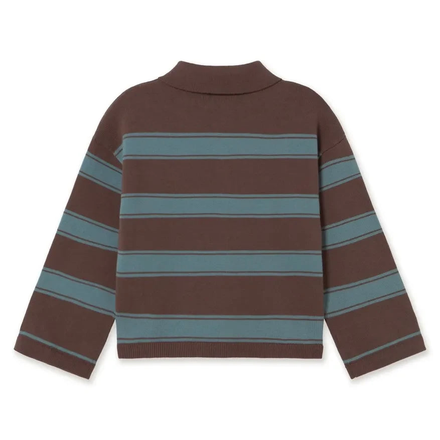 Tinycottons – Gestreiftes Poloshirt | Braun