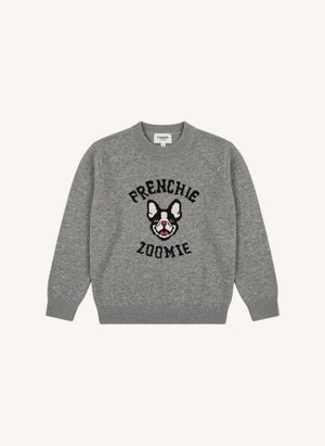 Finger in the nose - Sally Frenchie Merinos Wolle Pullover | Graumelange