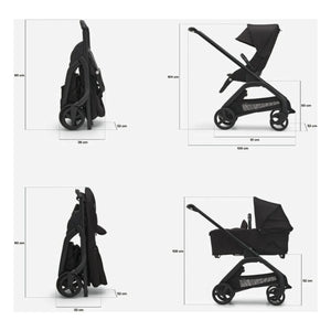 Bugaboo - Bugaboo Dragonfly City Kinderwagen komplettes schwarzes Gestell | Taupe Braun