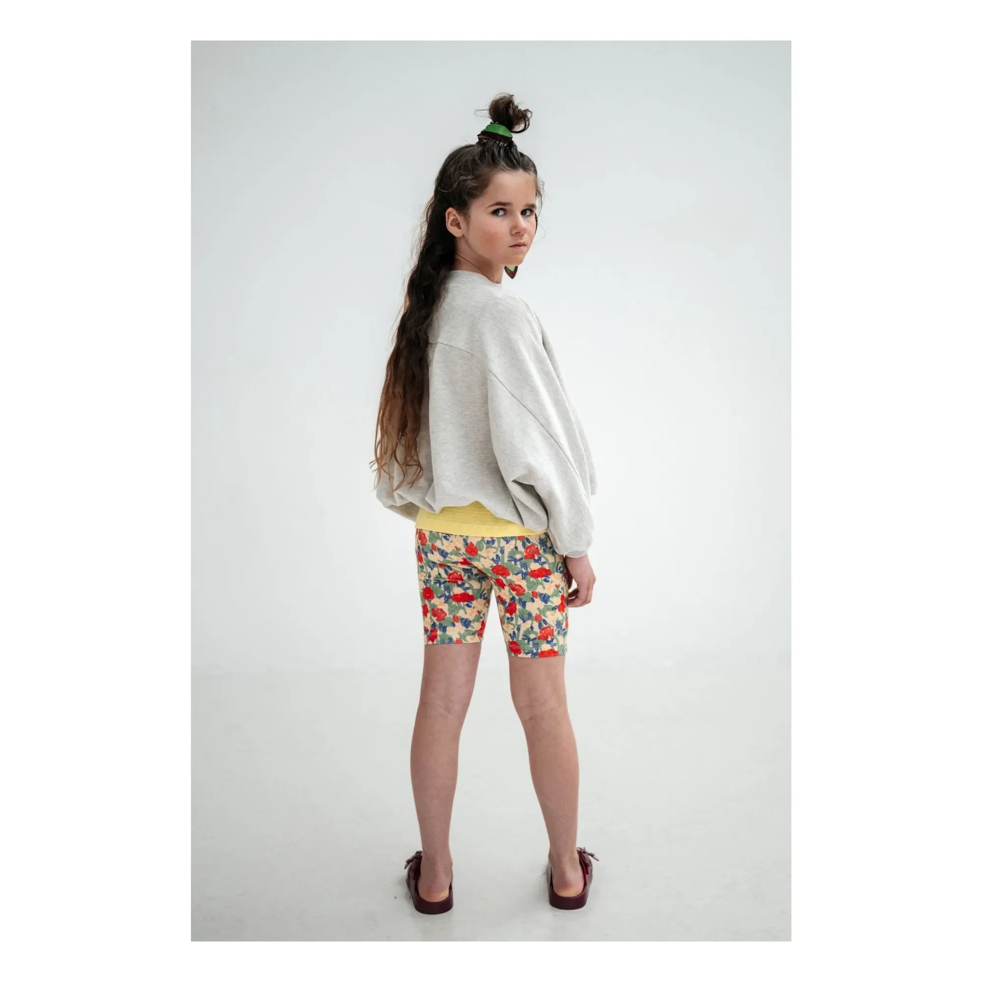 Repose AMS – Radlerhose mit Blumenmuster aus recycelter Faser | Blassgelb