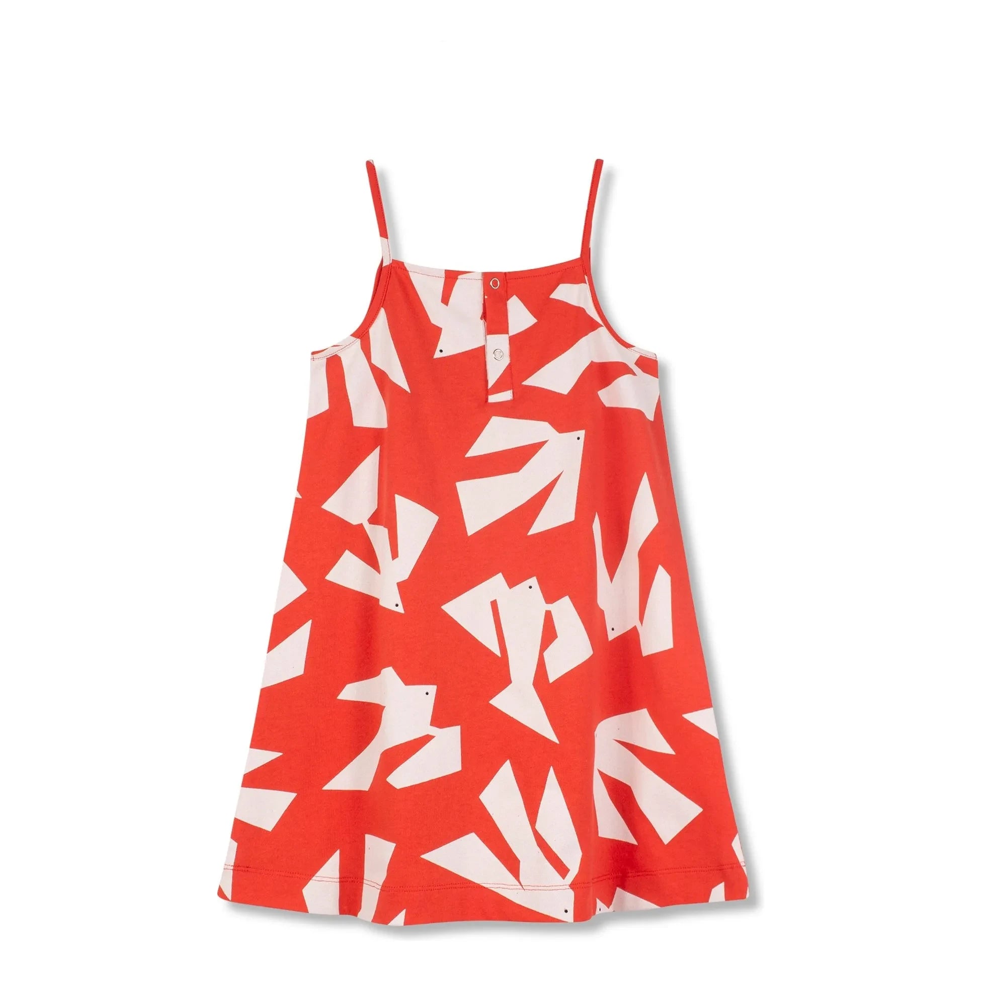 Wynken – Vögel Kleid aus Bio-Baumwolle | Rot