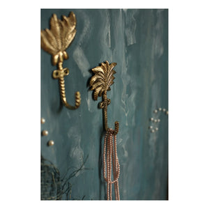 Doing Goods - Devi Palmtree Recycelte Messing Mantelhaken - 2er Set | Goldbraun