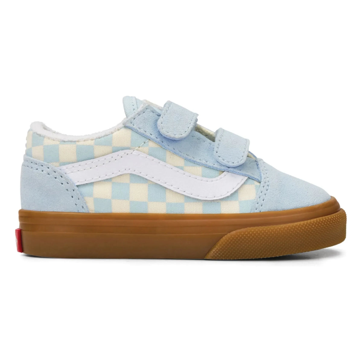 Vans - Scratch Sneakers Old Skool V Gum Check | Hellblau