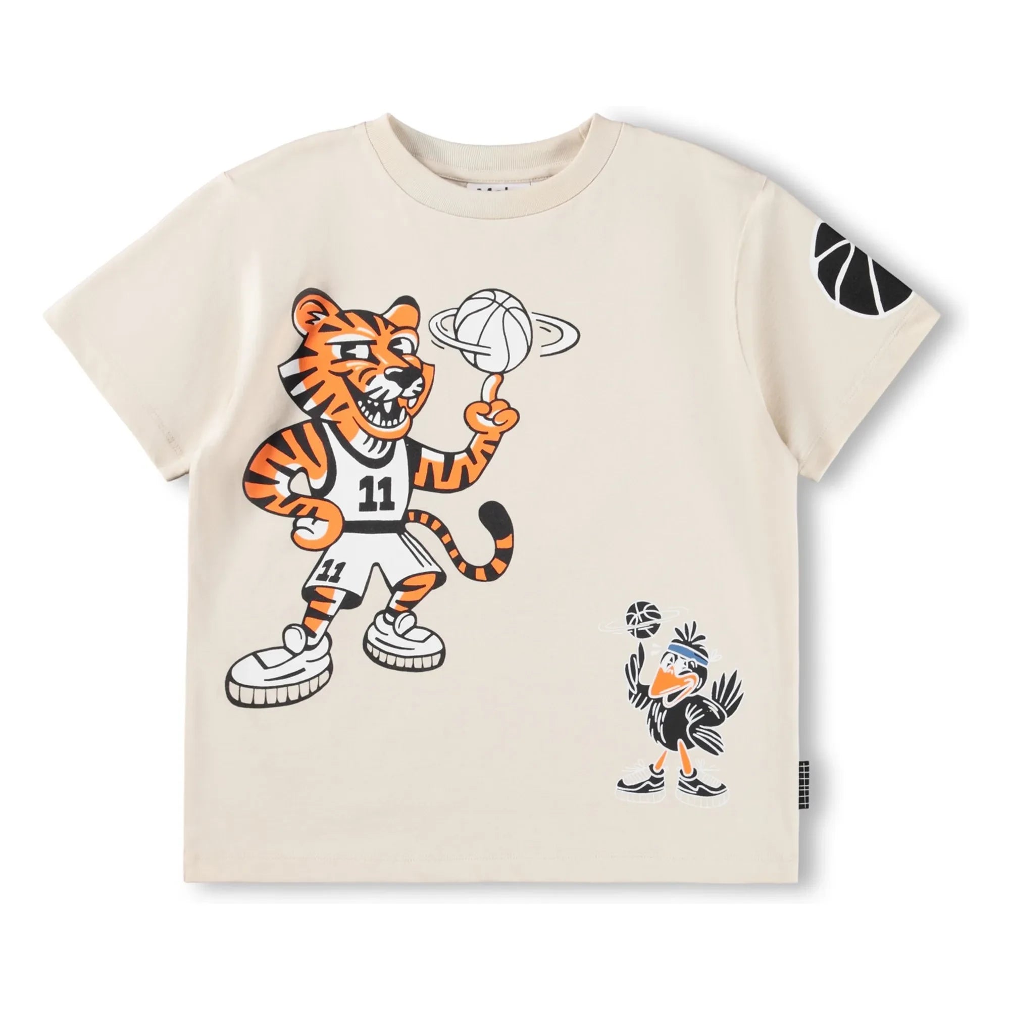 Molo - Rodney Mascottes Basketball T-Shirt aus Bio-Baumwolle | Ecru