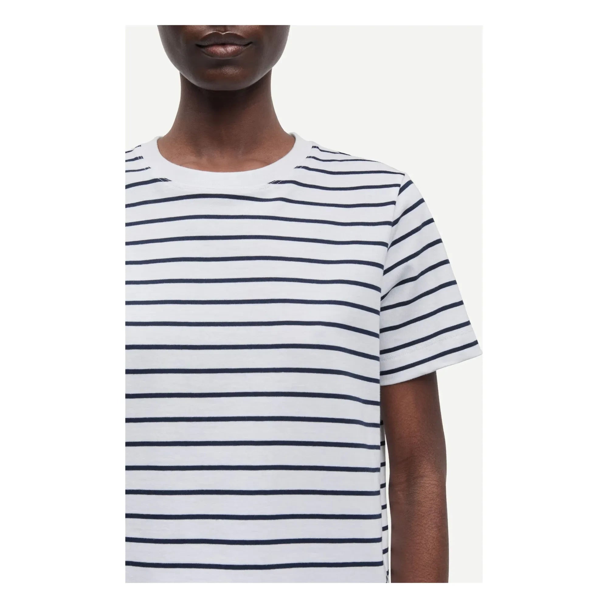 Samsoe Samsoe - Camino Gestreiftes Bio-Baumwoll-T-Shirt | Weiß