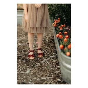 Petit Nord - Scallop Flower Sandalen | Kirschrot