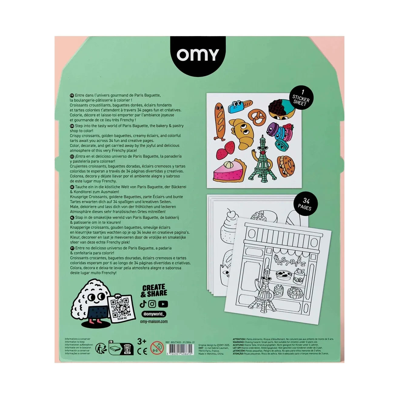 Omy - Butik boyama kitabı - Fransız Bageti