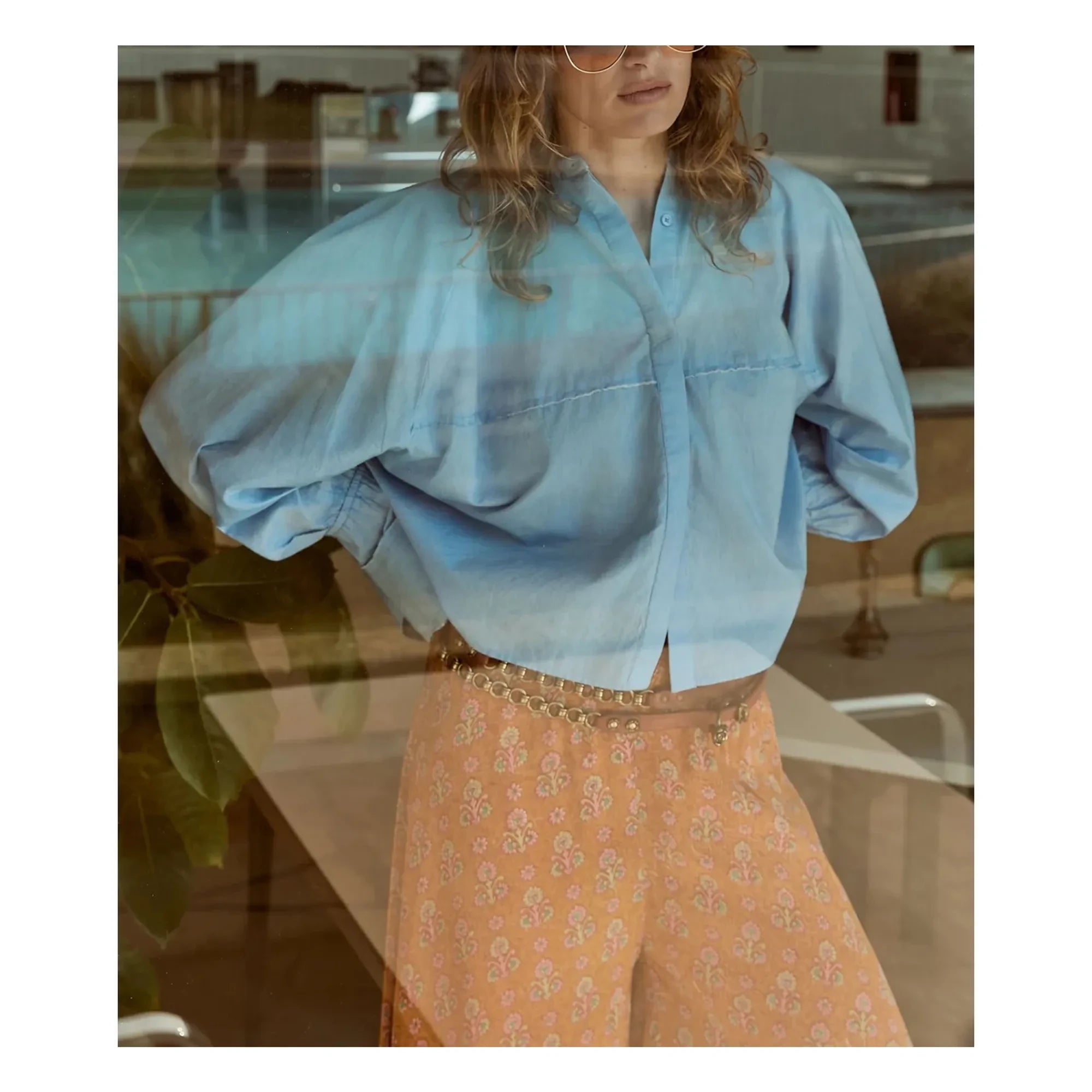 Mes Demoiselles - Soon Baumwoll-Popeline Bluse | Hellblau