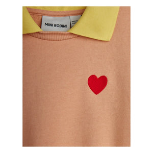 Mini Rodini - Sweatshirt aus Bio-Baumwolle mit Herzkragen | Hellrosa