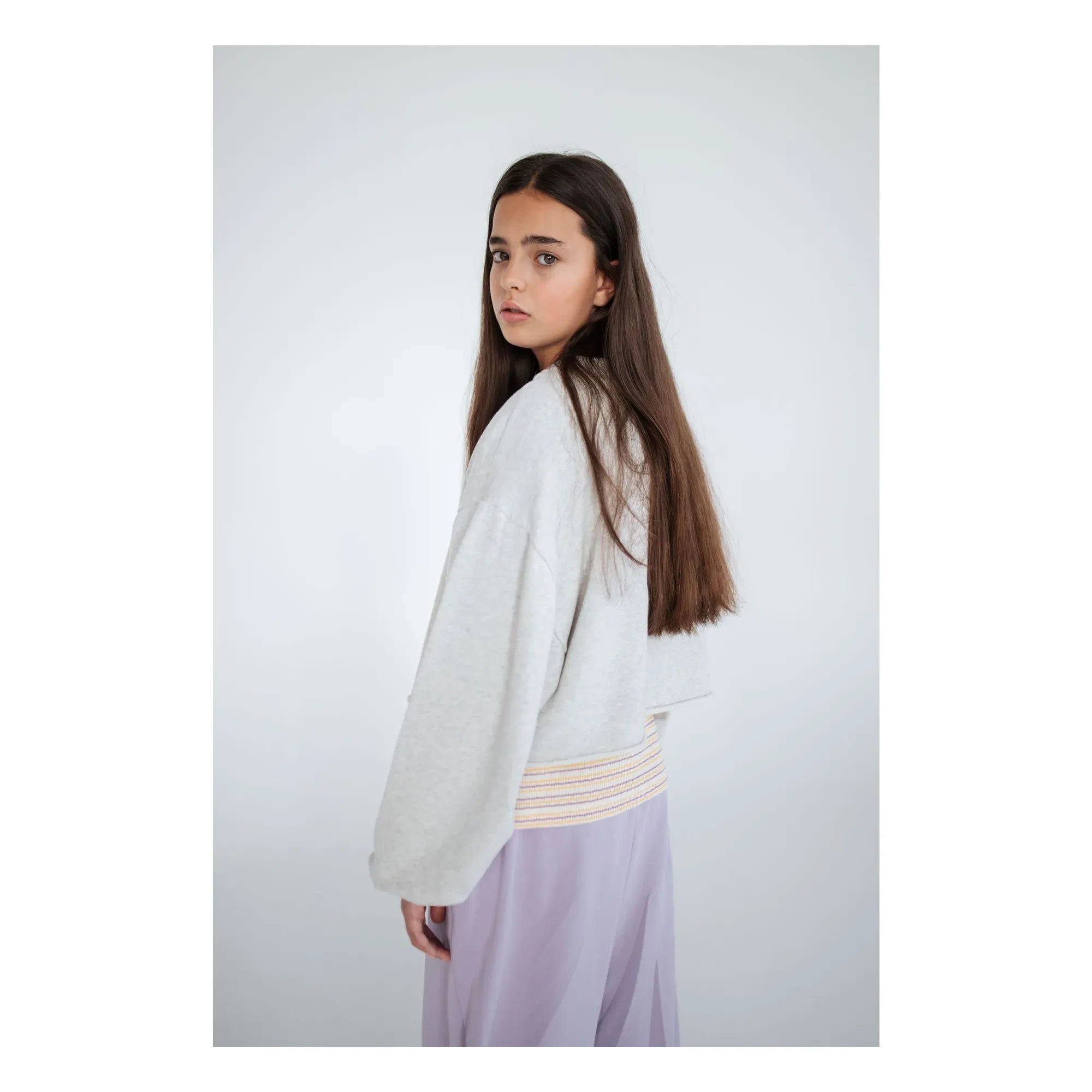 Repose AMS - Crop-Sweatshirt aus Bio-Baumwolle | Grau meliert