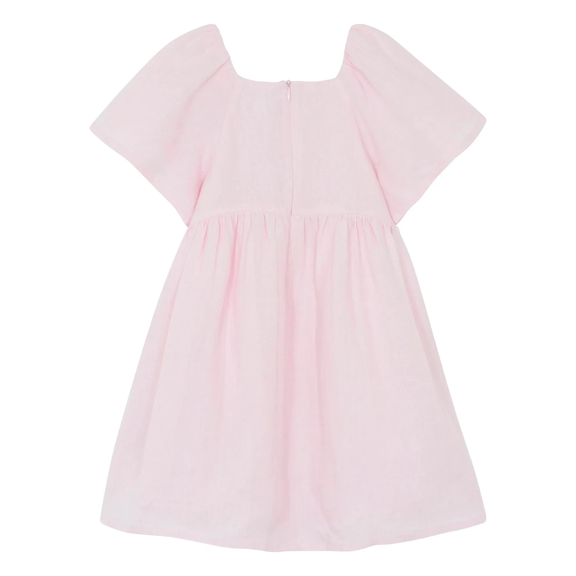 Tartine et Chocolat - Ballonärmel-Kleid mit Staubrosa-Blumenmuster