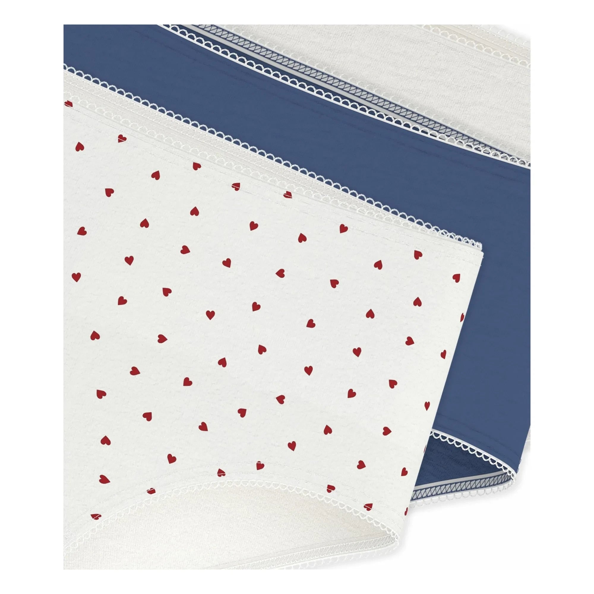 Petit Bateau - 3'lü Organik Pamuk Kalp Desenli Şort Külot | Beyaz