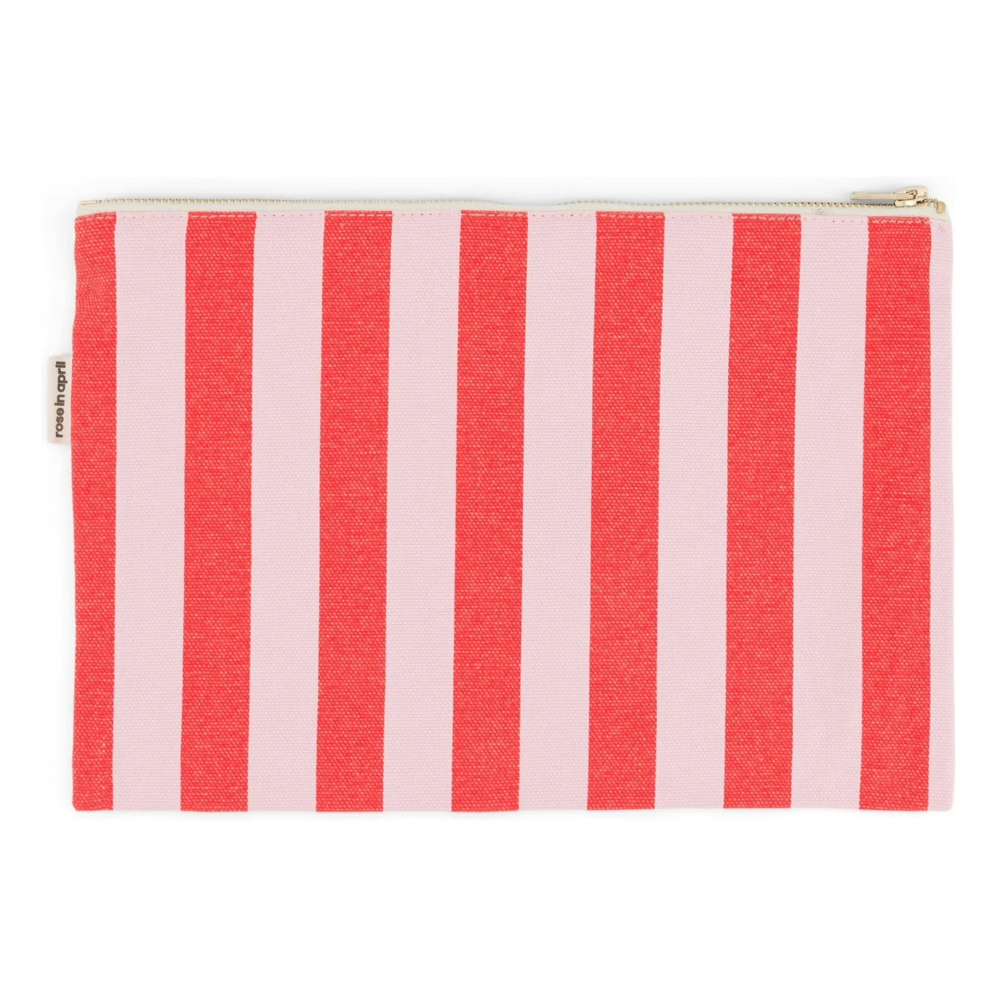 Rose in April – Gestreifte Clutch „Lili“ | Rot