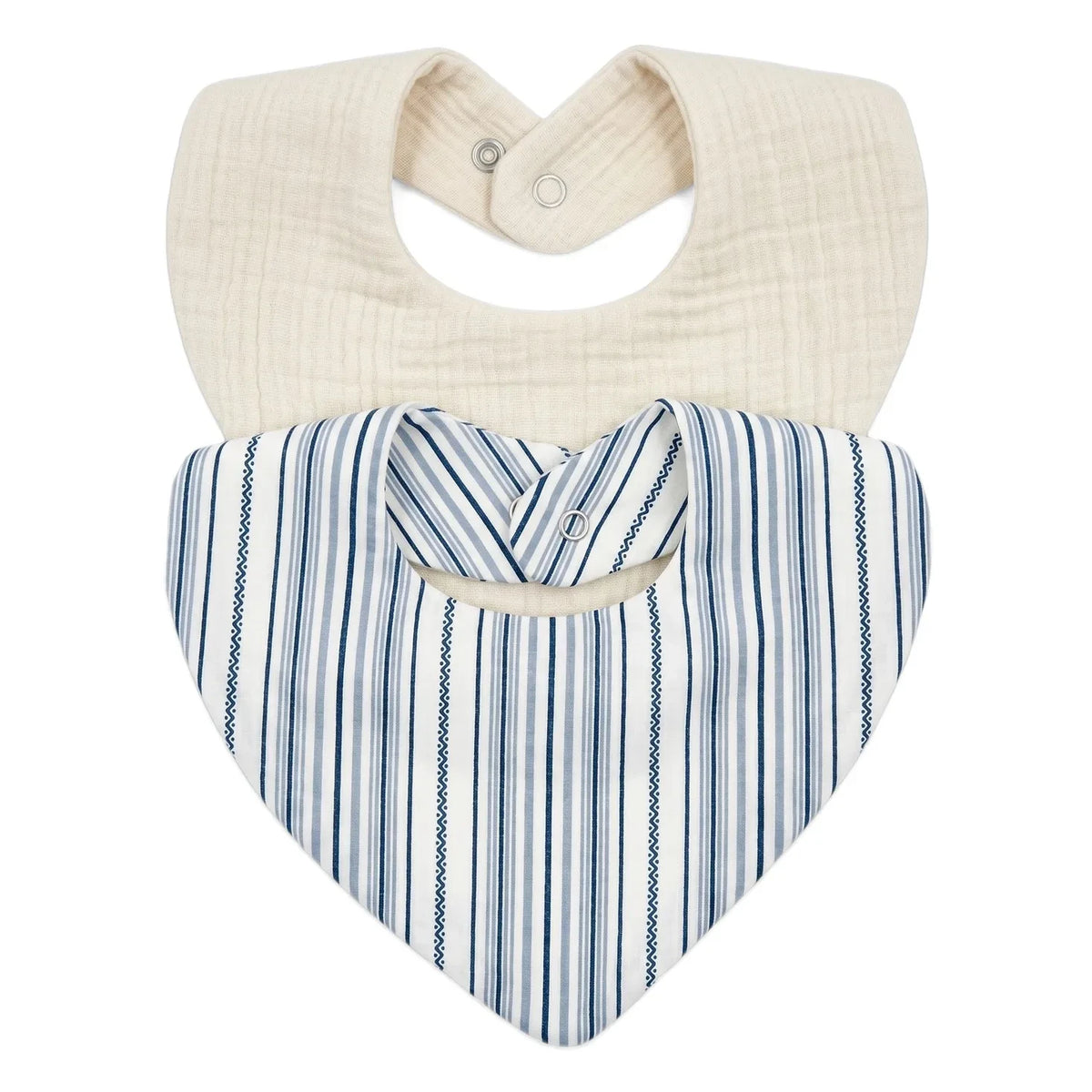 Editions Aimable - Bandana Brigitte - 2’li Set | Azure Stripes Poplin