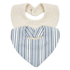 Editions Aimable - Bandana Brigitte - 2’li Set | Azure Stripes Poplin