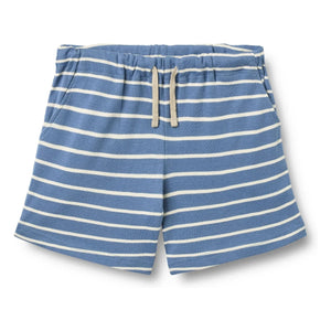 Wheat – Gestreifte Jersey-Shorts aus Bio-Baumwolle | Blau