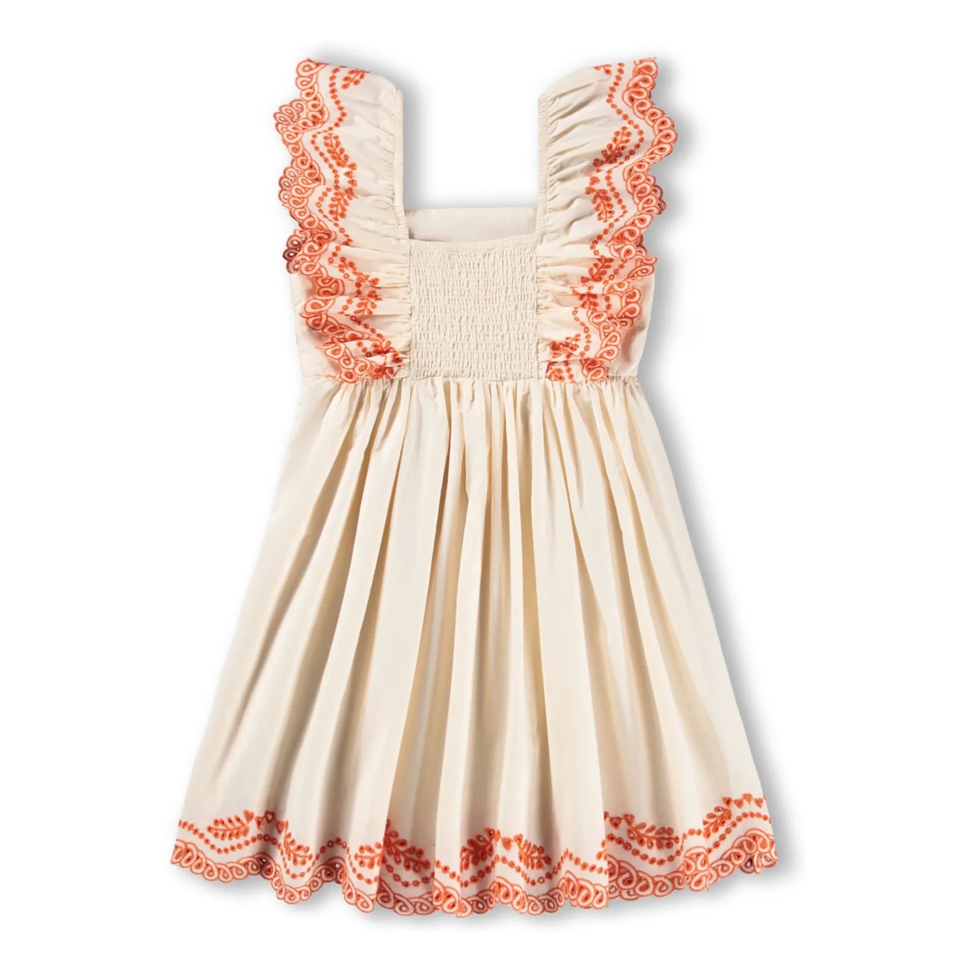 Molo - Clementine Bio-Baumwollkleid mit Rüschen | Gebrochenes Weiß