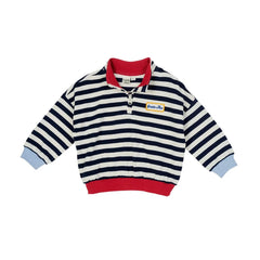Goldie + Ace - Çizgili Fermuarlı Sweatshirt - Smallable Özel | Lacivert