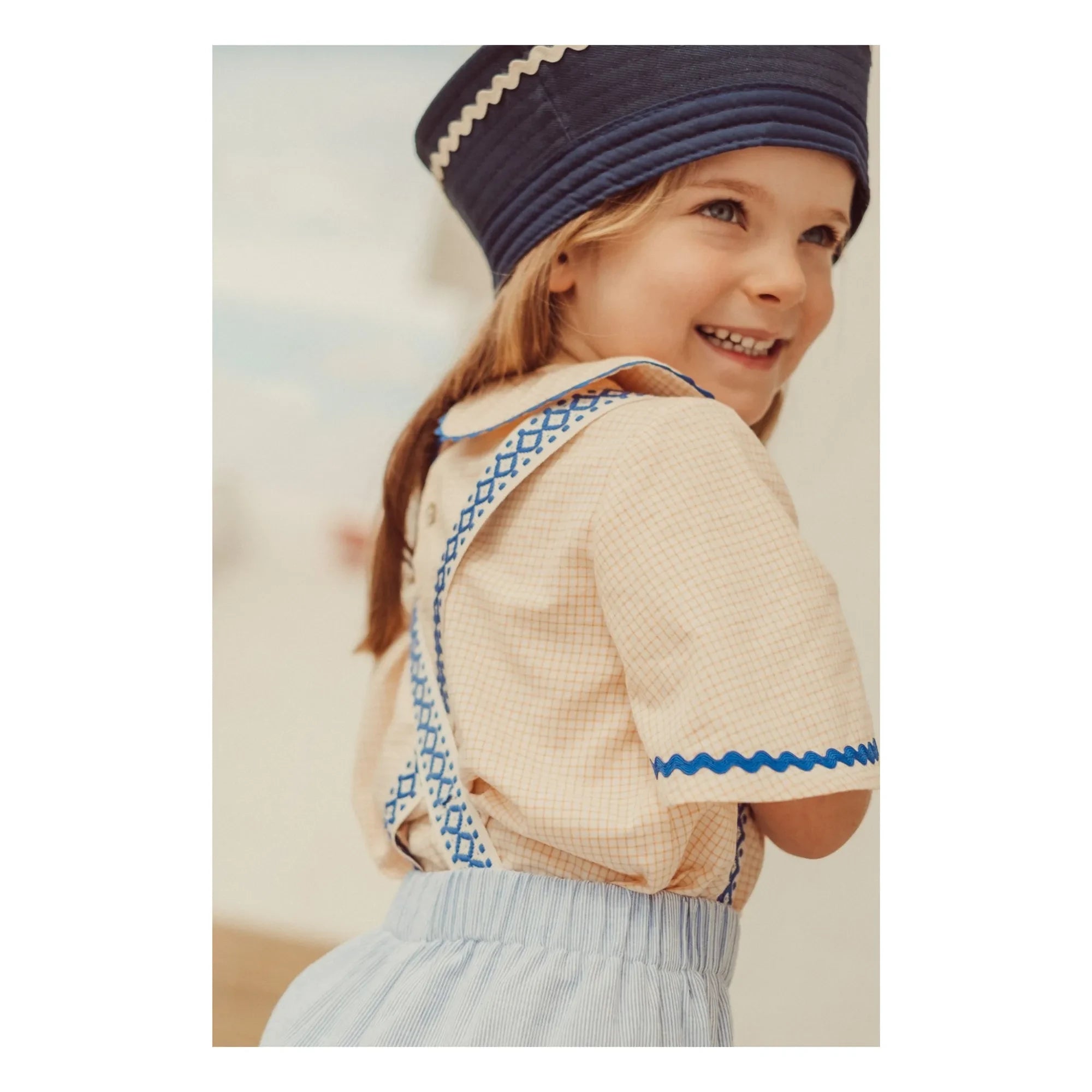 THE LiTTLE POETS - Cesária Gestreifte Bio-Baumwollhose | Blau