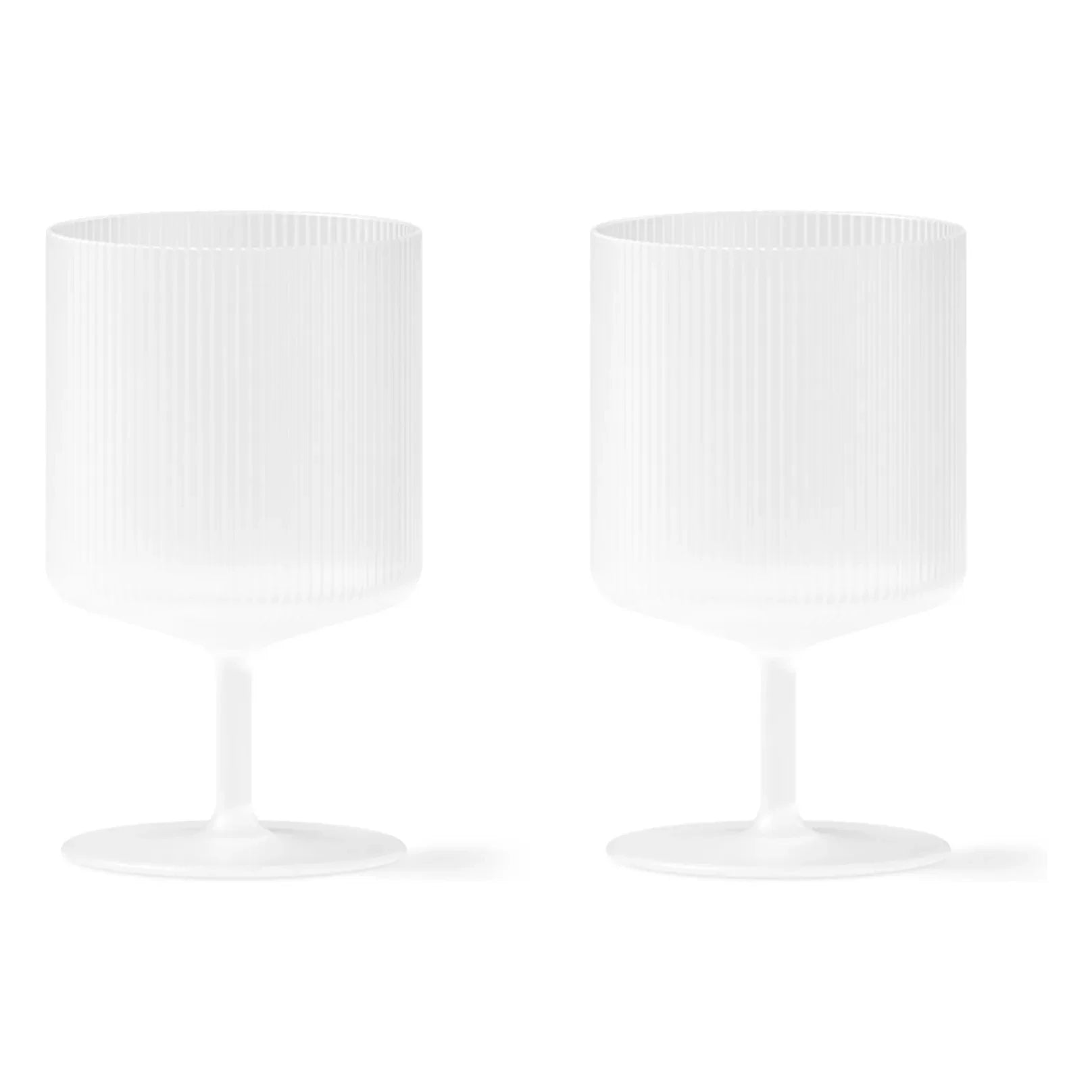 Ferm Living - Ripple Weingläser - 2er Set | Weiß