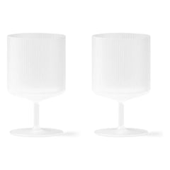 Ferm Living - Ripple Weingläser - 2er Set | Weiß
