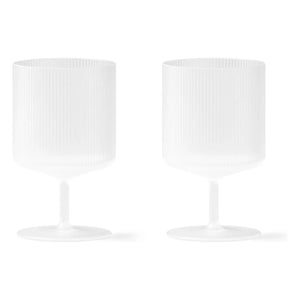 Ferm Living - Ripple Weingläser - 2er Set | Weiß