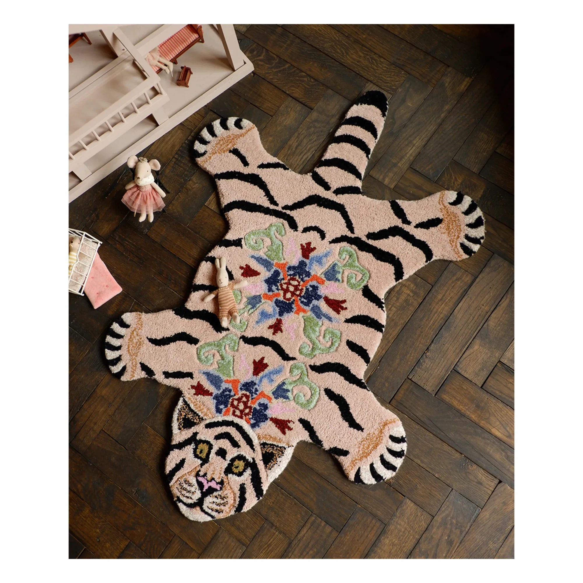 Doing Goods - Mahee Majestic Teppich mit Tiger aus Wolle | Peach
