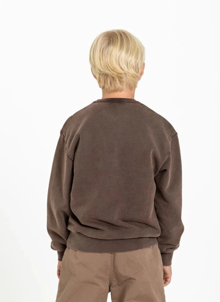 Finger in the nose - "Blow Good Luck" Organische Baumwoll-Sweatshirt | Schokolade
