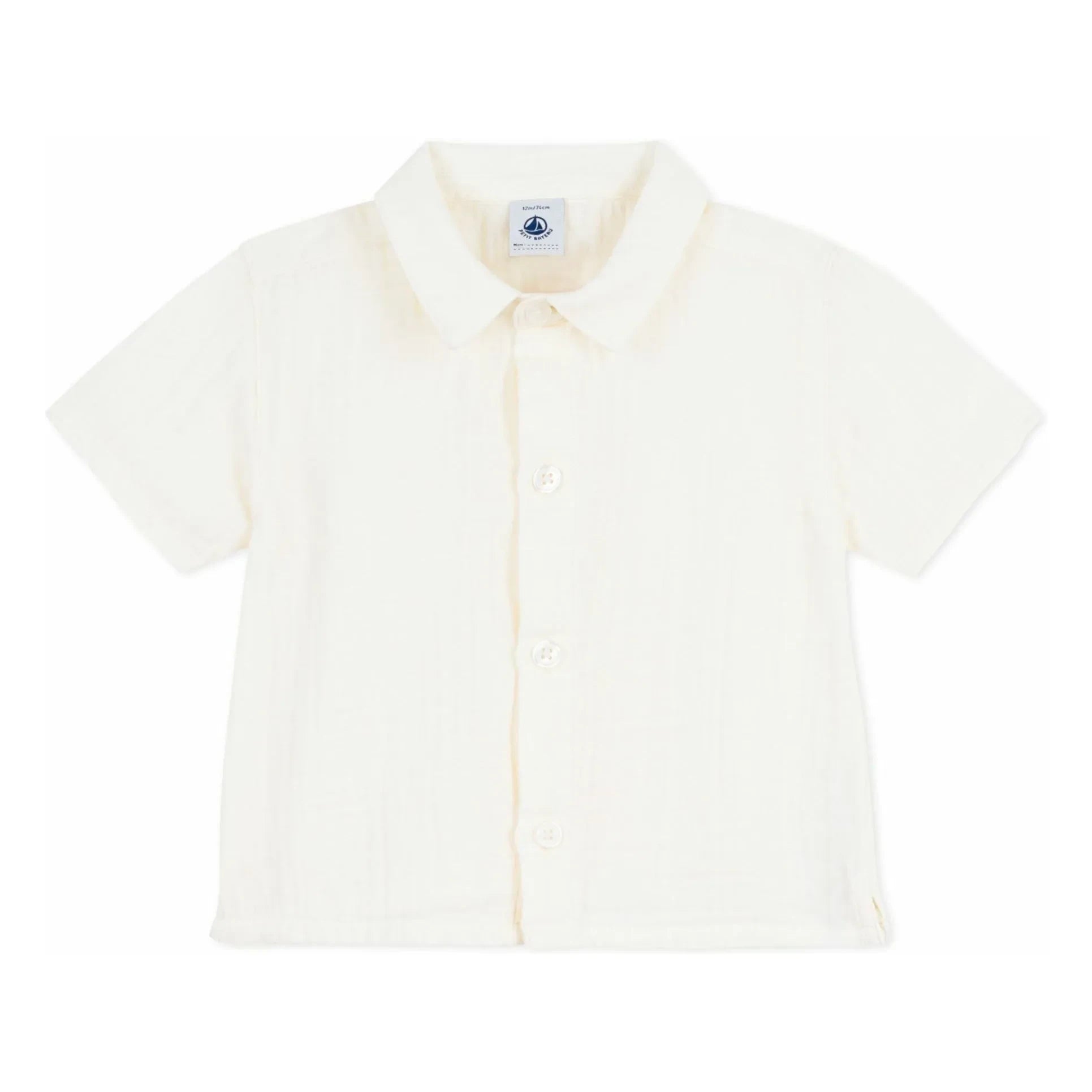 Petit Bateau – Hemd aus Bio-Baumwollgaze | Weiß