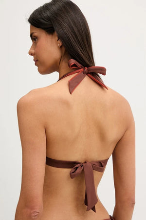 Max Mara Beachwear iki yüzlü kadın bikini üstü ABAZIA