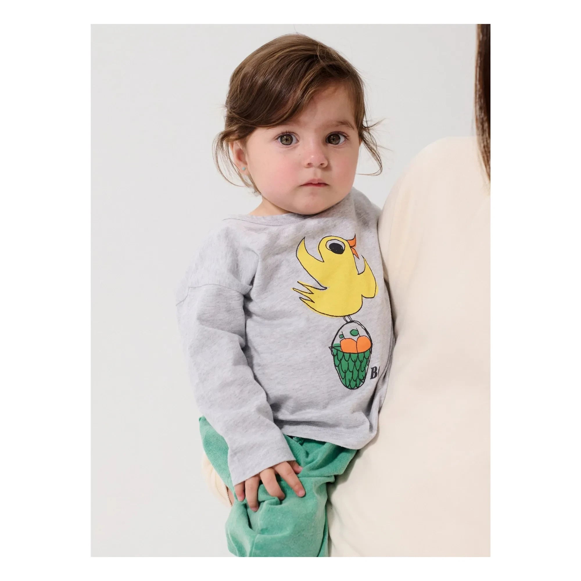 Bobo Choses - T-Shirt mit Vogelmotiv aus Bio-Baumwolle | Heather grey