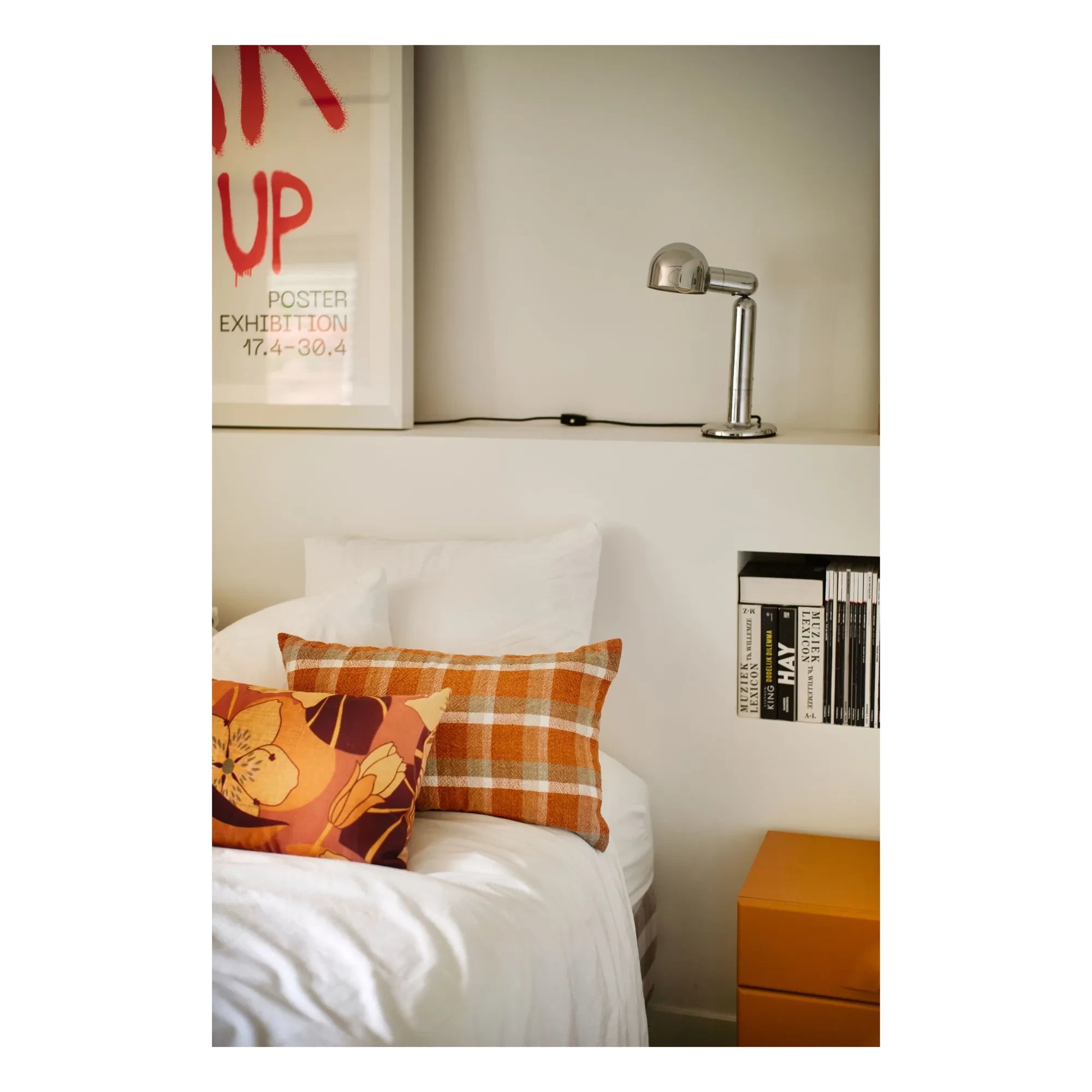 HKliving - Kariertes Kissen | Orange