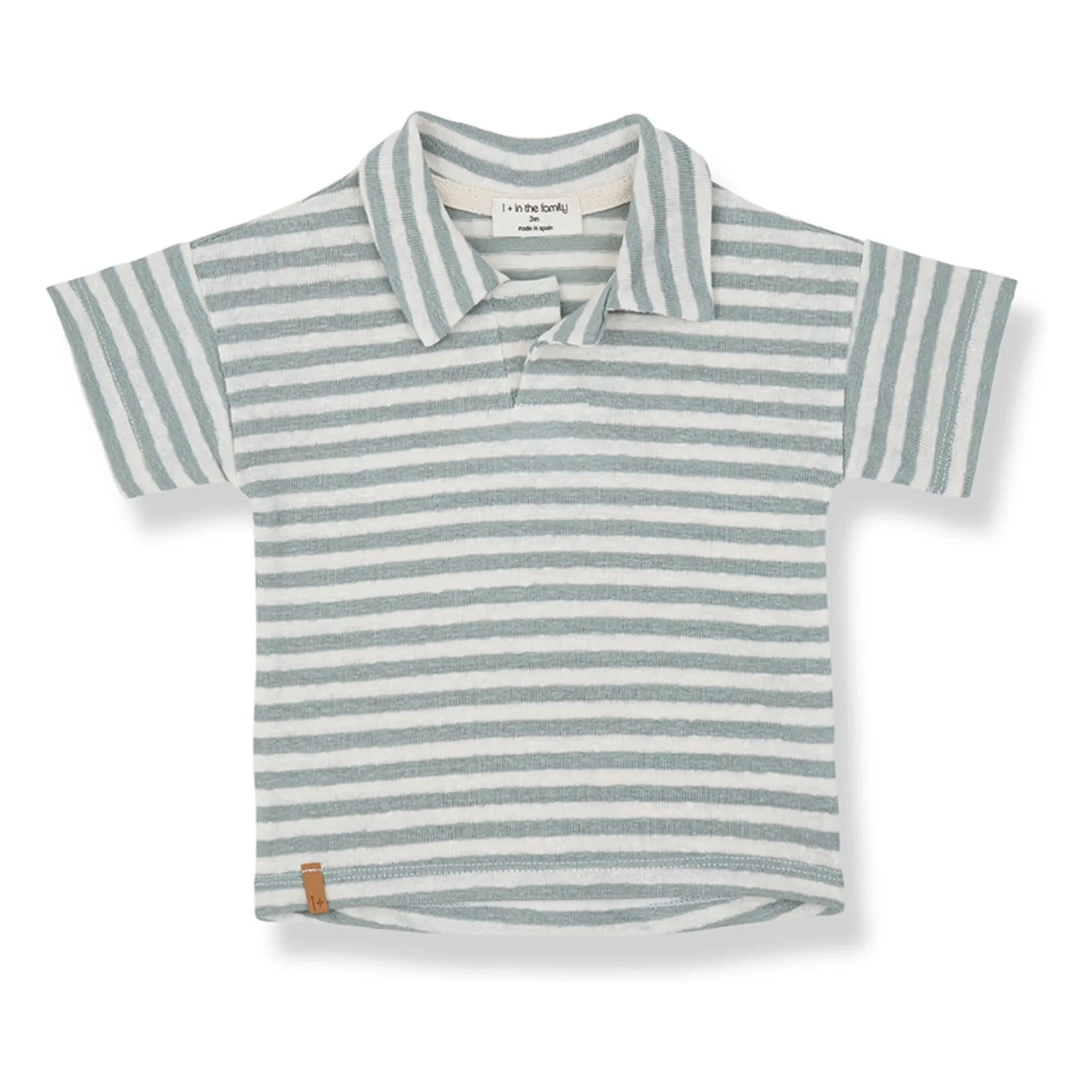 1+ in the family - Borrassa Gestreiftes Polo Leinen | Wassergrün