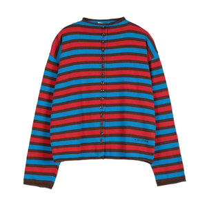 Bobo Choses – Gestreifte Strickjacke aus Bio-Baumwolle | Rot