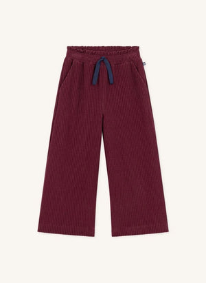 Petit Bateau - Organik Pamuk Kordon Bağcıklı Pantolon | Bordo
