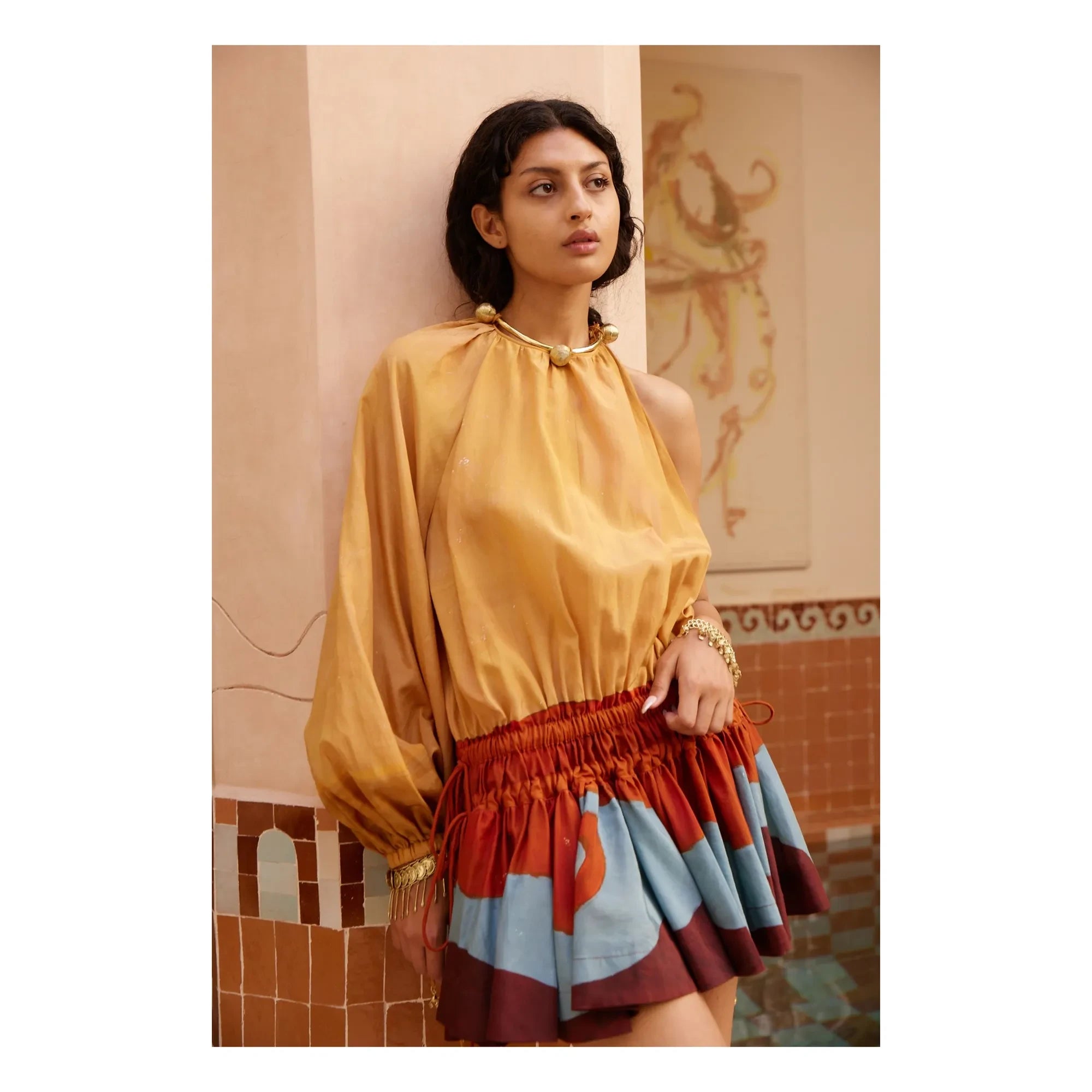 Alémais - Wüsten-Seidenkleid | Senf