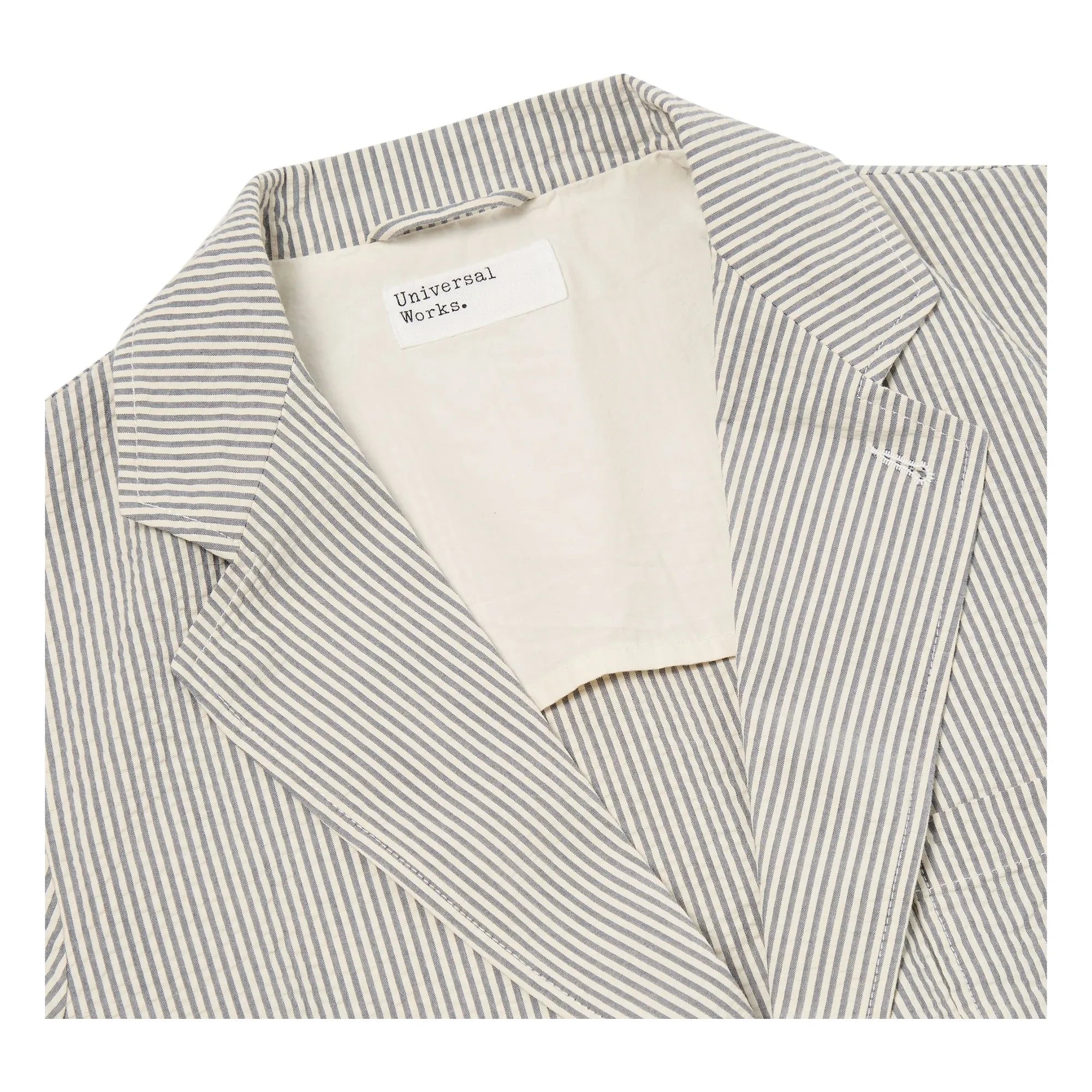 Universal Works - Gestreifte Derby Jacke | Grau