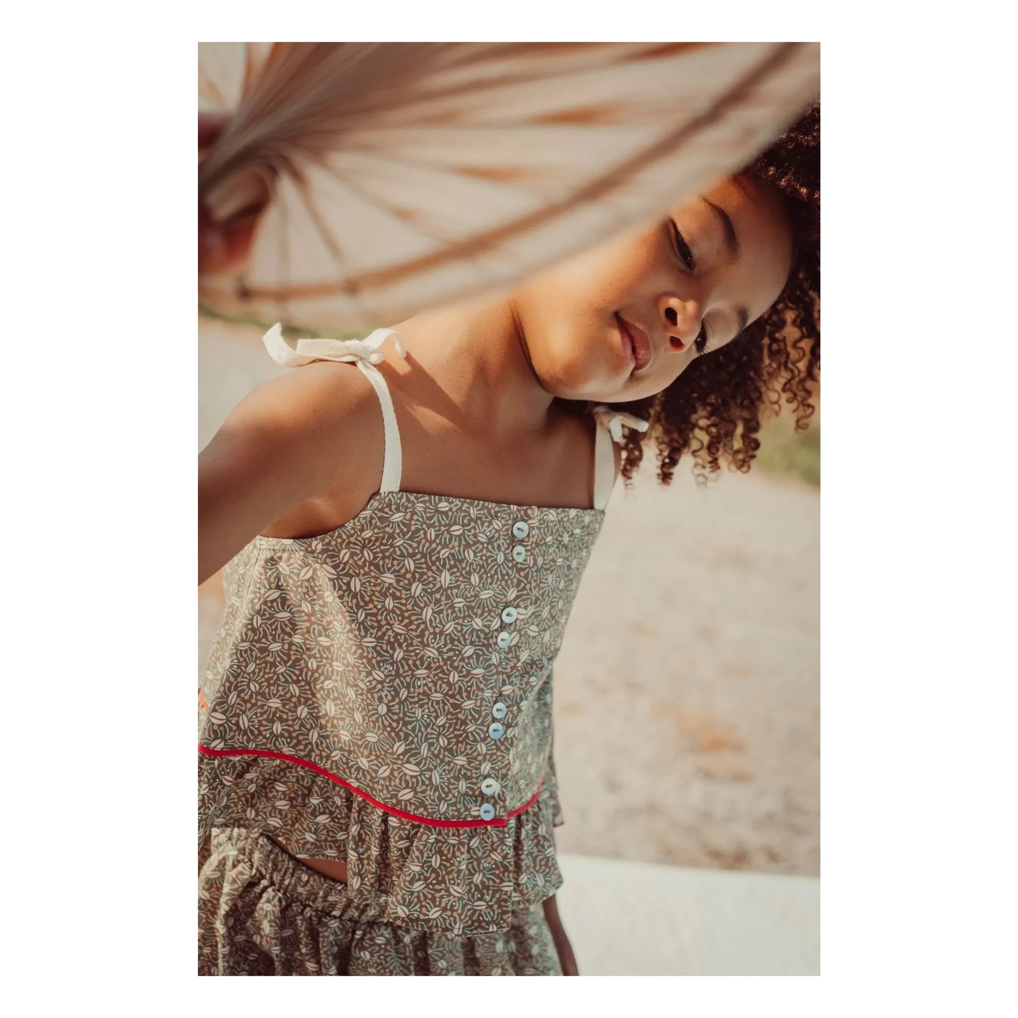 THE LiTTLE POETS - Rosalia Nature Bio-Baumwoll-Crop-Top | Khaki Braun