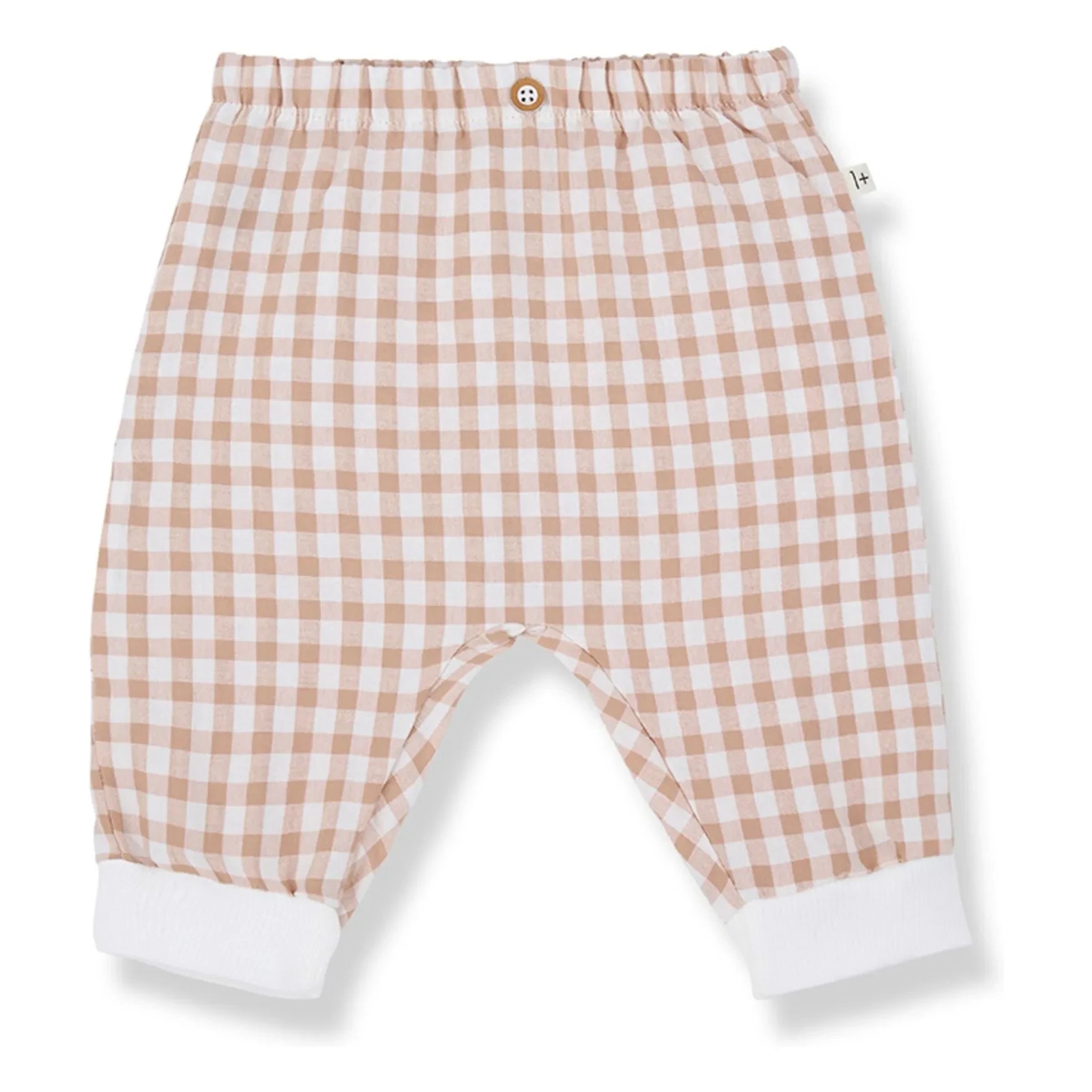 1+ in the family - Karpathos Vichy Seersucker Hose | Dunkles Taupe