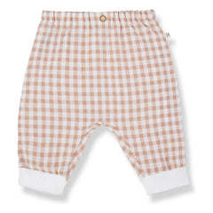 1+ in the family - Karpathos Vichy Seersucker Hose | Dunkles Taupe