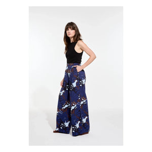 Mapoésie – Penelope Poppy Popeline Hose aus Baumwolle | Blau