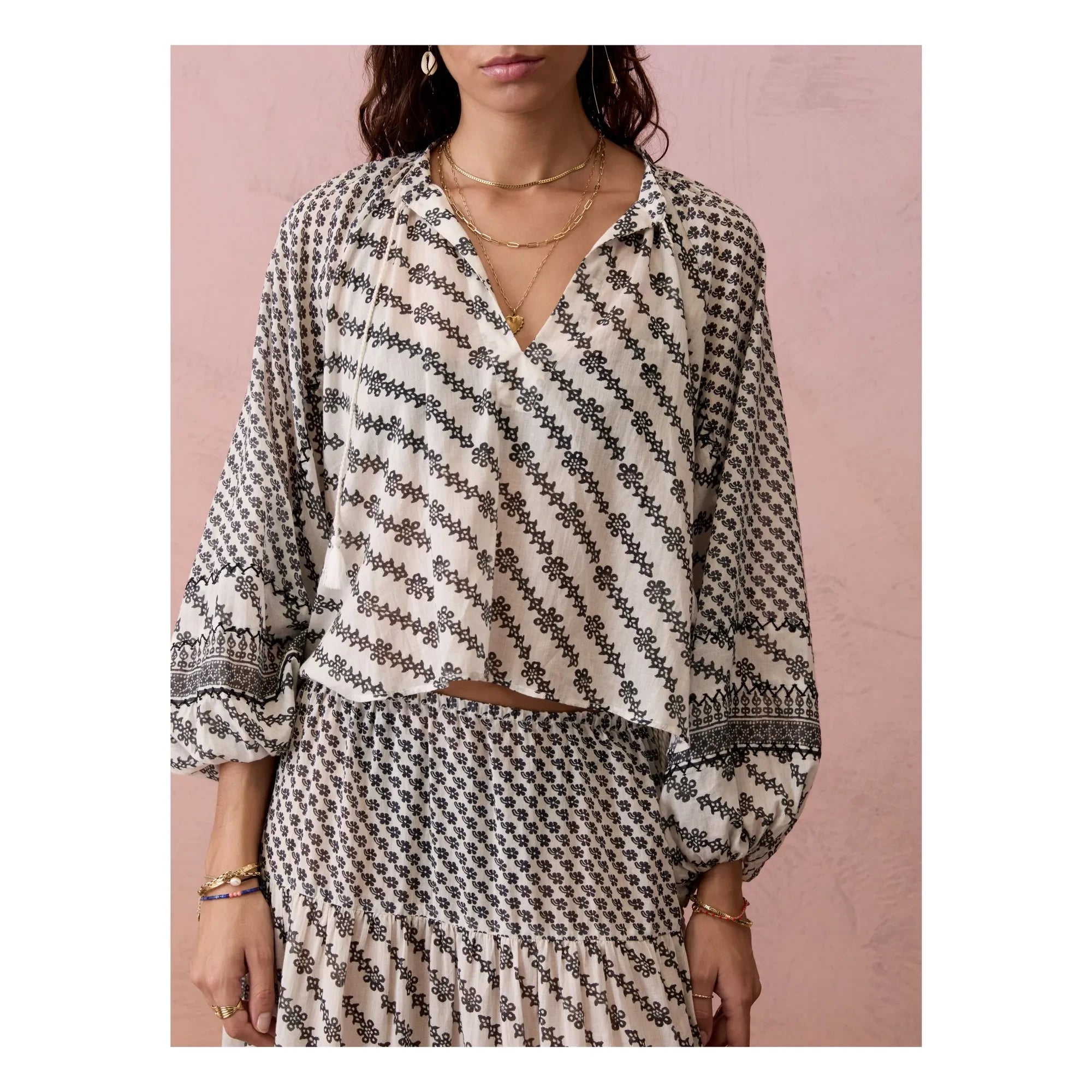 Boteh - Levante Bluse | Grau