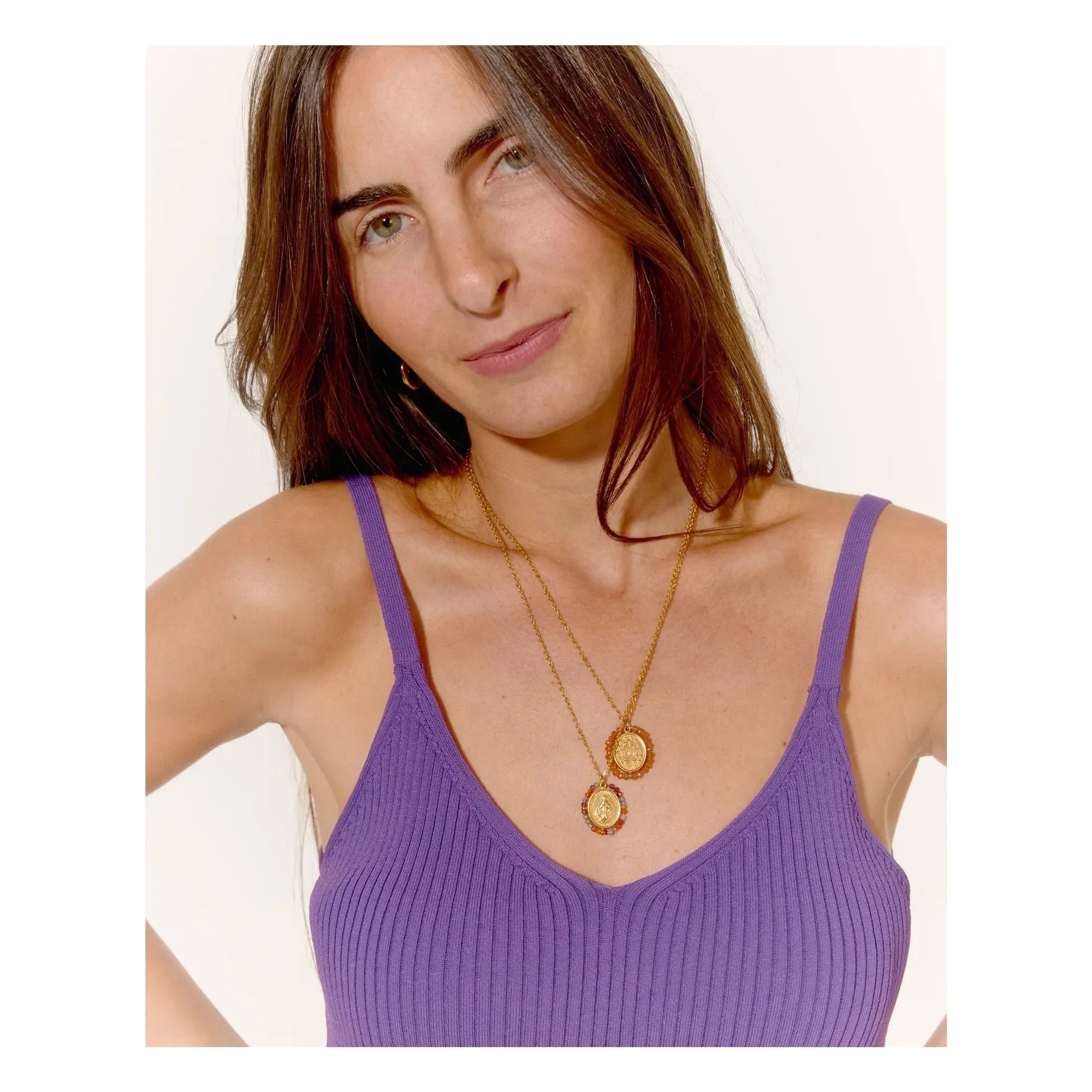 Palas - Santa Maria Glanzende Halskette | Pfirsich