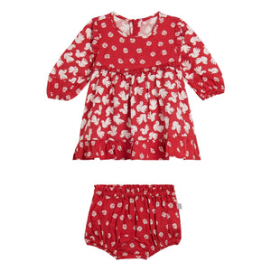 Stella McCartney Kids - Kuğulu Tulum Elbise | Kırmızı