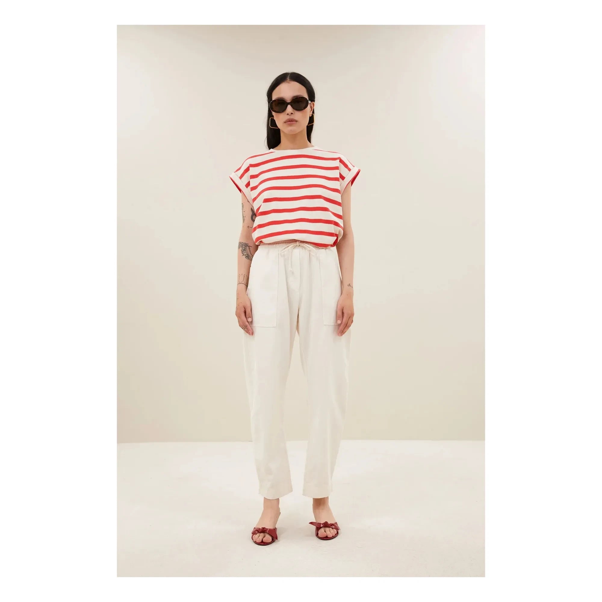 By Bar - Tobi Pamuk Matrosen T-Shirt | Rot