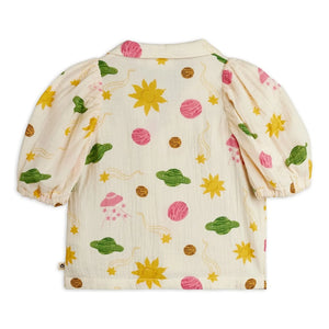 Mini Rodini - Bio-Baumwoll-Musselin-Stoffbluse | Ecru