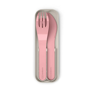 Monbento - MB Pocket Color Biyobozunur Çatal Kaşık Bıçak | Pembe