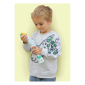 Superpetit - Doppelseitige Mini-Mal-Tischset mit 4 Filzstiften - Dinosaurier