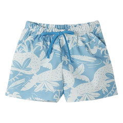 Fabula - Shorts mit Dschungelmuster und Bindeband | Hellblau
