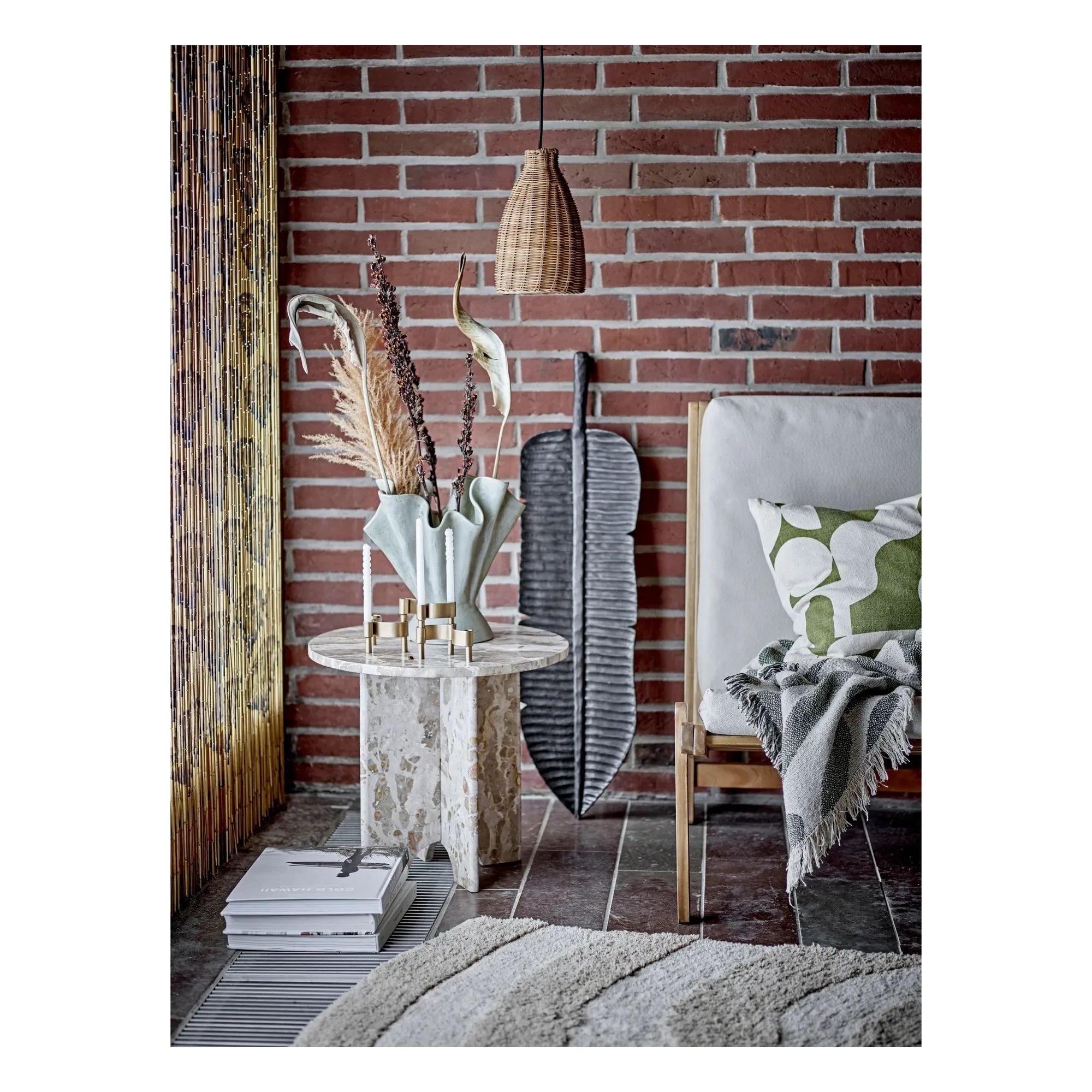 Bloomingville - Jasmia Marmor-Beistelltisch | Braun